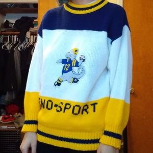 Super cute dinosaur x football sweater!